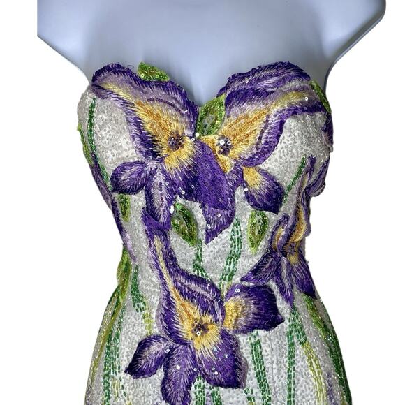 Cassandra Stone Sz 2 Prom Pageant HOCO Long Mermaid Purple Fitted Dress Sequin - Picture 4 of 12